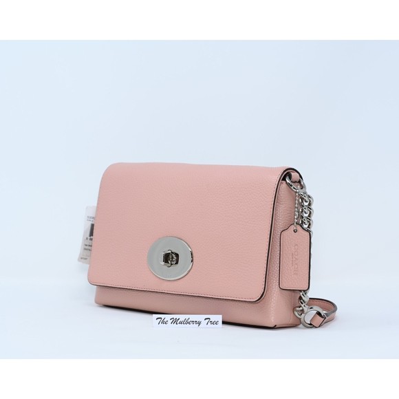 COACH CROSSTOWN Crossbody Blush Pink Polished Pebbled Leather 53083 NWT $195 - Picture 2 of 9
